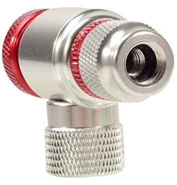 Cabezal de inflado de CO2 para neumáticos de Bicicleta, Compatible con válvulas y Schrader, Color Plateado, de aleación de Aluminio.