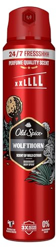 Old Spice Wolfthorn Deodorante Body Spray Uomo 250 ml – Freschezza a Lunga Durata 24/7, Profumo Davvero da Uomo, 0% Sali di Alluminio, Invisibile su Bianco e Nero**con uso quotidiano