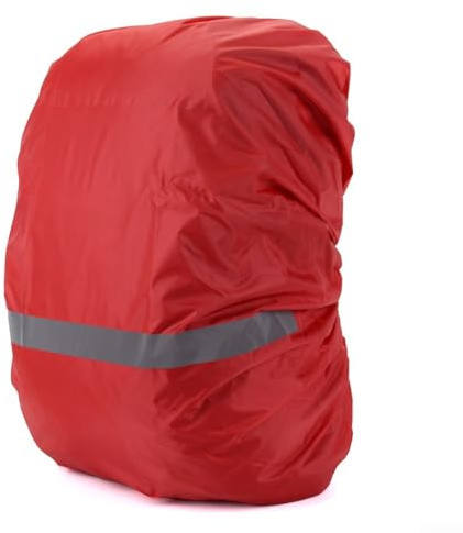 Yhenlovtt S - Mochila para exteriores con cubierta de lluvia para tira reflectante, impermeable, senderismo, camping, ciclismo, 10 a 70 l, composición de tela Oxford múltiple (rojo)