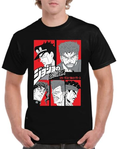 the Fan Tee Camiseta de Adulto de Hombre Dibujos Animados Jojo’s Bizarre  Poses, Ora,MUDA, Adventure Joestar, Los Stands 004 S