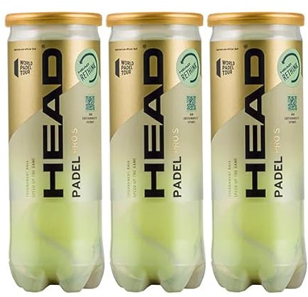 ZRZ | Head Pro S Padelball, 3 Flaschen mit 3 Paddelbällen, 9 Bälle | professionelle Padelbälle für Wettbewerb, hohe Haltbarkeit