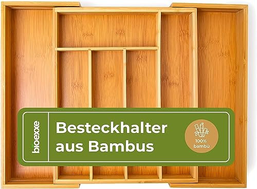 Besteckkasten Schublade Bambus Holz Organizer von Bioexxe - Küche besteckkasten für schubladen mit verstellbaren Trennwänden