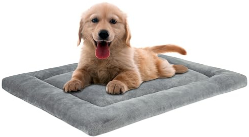 KHONSU PET Dog Bed Mat for Crate 1.1in Slim Cooling Pad Reversible Flannel & Waterproof Canva for Small Dogs up to 25 lbs,Fits 24x18 Crate