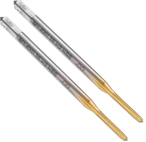 QUARKZMAN 2 Pieces Straight Groove Thread Milling Cutter, M1.6 x 0.35 Metric Titanium Coated Screw Thread Mill Thread Mill, High Speed Steel 6542 (HSS 6542)