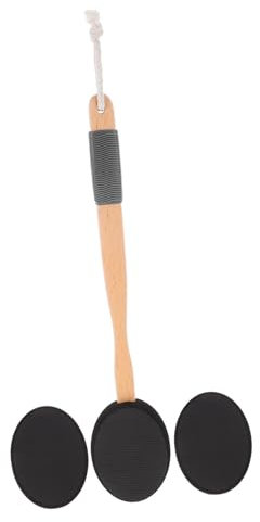 NIYANGLE Spazzola Corpo Con Manico Legno e Teste Sostituibili Applicatore Lozione Schiena Esfoliante Spazzola Da Bagno Portatile Per Pulizia e Massaggio Completo Del Corpo