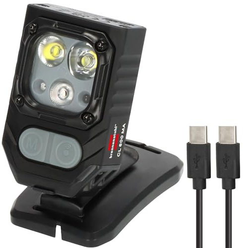 Brennenstuhl laddningsbar LED-arbetslampa CL 600 MA (600lm, IP54, 6 ljuslägen, LED-verkstadslampa med magnetfot och 360° vridbar led, robust aluminiumhölje, max. 39h ljustid, USB C)