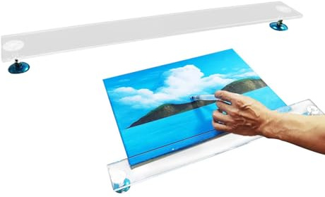 Repose-poignet pour la peinture – Pont de bras réglable en acrylique | Support d'artiste | Barre de repose-main transparente, outil d'aide au dessin, Support de bras de peinture pour étudiants et ense