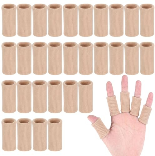 SULIKJHUI 30 Pcs Finger Sleeves for Arthritis, Breathable Pain, Sports Aid