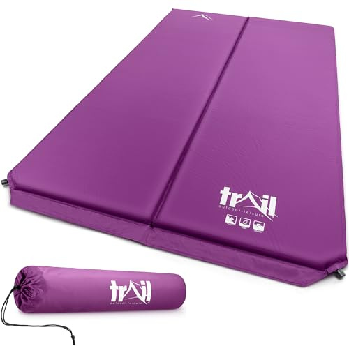 Trail Self Inflating Camping Mat, Double, Purple