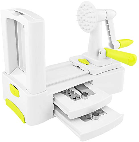 Southern Homewares 3-Blade Spiral Vegetable Slicer - Zucchini, Spaghetti Noodle Maker for Fruits & Veggies, Tabletop Design