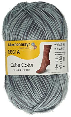 Schachenmayr Regia 9801269-01158 4-Ply Colour 100 g Grey Cube Hand Knitting Yarn