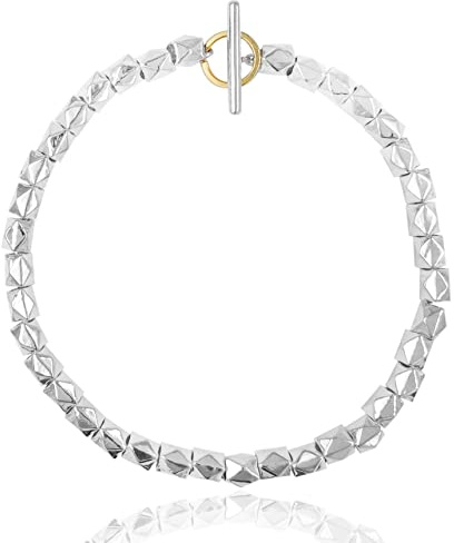 ViMon gioielli | Bracciale uomo donna con borchie stud in argento 925, lunghezza su misura 16 17 18 19 20 21 22 cm.