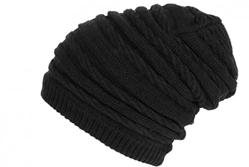 Bonnet Long Noir Rasta Laine Doublure Polaire Fashion Wack - Taille Unique - Noir