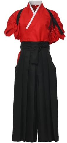 COSDREAMER Kimono japonais Yukata pour homme, Rouge, XXL