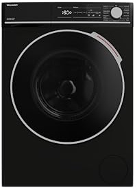 Sharp ES-NFH814CBDA-DE tvättmaskin frontladdare/A/8 kg/1 400 varv/min/Adanced Invertermotor/15 program inkl. 12 min kort program och ångfunktion/AquaStop/svart