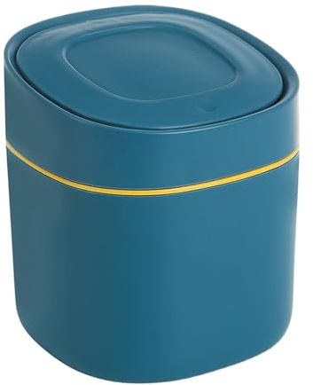 Générique Poubelle de Bureau - Corbeille Bureau Avec Couvercle Poussoir | Panier Multifonction pour Déchets & Rangement : Organisateur Cosmétique pour Coton-Tiges, Morceaux de Papier et Petits Objets