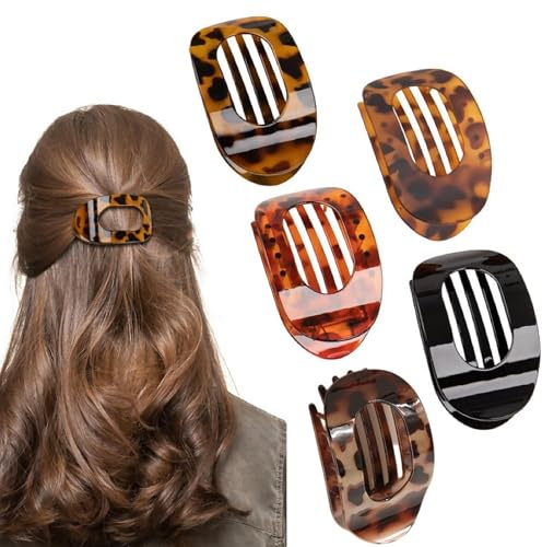 Noaxylic 5 Piezas Grande Pinzas Plana Pinza de Pelo para el Pelo para Mujer