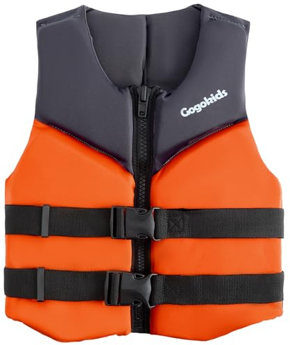 Gogokids Junior Swim Vest 30-50kg, Adjustable Flotation Jacket for Teens & Youths, Neoprene Buoyancy Swim Aid Lightweight Water Safety Vest for Kayaking, Paddle Boarding & Pool Swimming, 6-11 Years