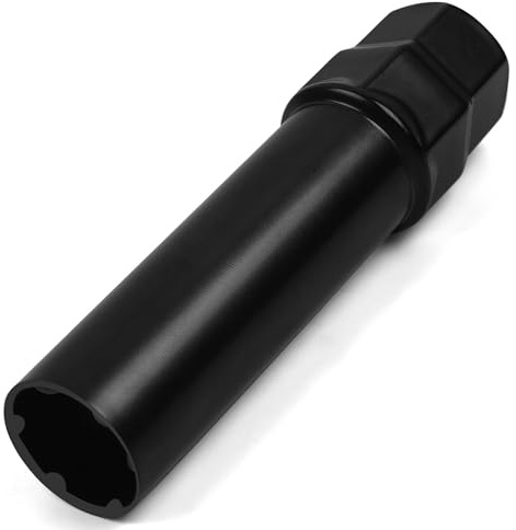 6 Spline mutteruttag kolstål mutternyckel passar 19 mm (3/4) och 21 mm (13/16) ersättning svart spline uttag för bilhjul hjul