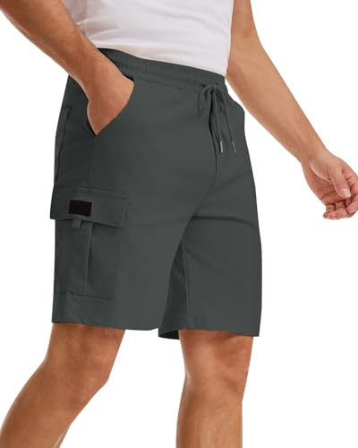 YAOBAOLE Short Cargo Homme Bermuda Cargo Homme 5 Poches Taille Élastique