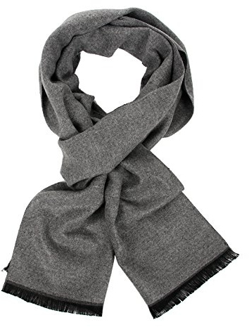 Homme Douce Coton Carreaux Foulard - Chaude Grand Tartan Ecossaise Écharpe Chale Stole pour Automne et Hiver avec boîte cadeau(Gris Pâle)