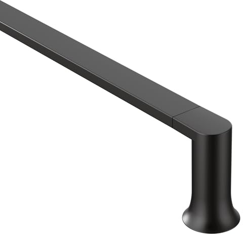 Moen Genta LX Modern Single Kitchen or Bathroom Towel Bar, 24-Inch, Matte Black, BH3824BL