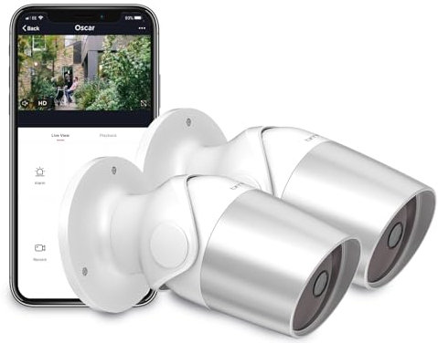 Time2 Oscar Wireless Outdoor 1080p Full HD CCTV Security Camera | 2 Way Audio with Night Vision | Sound and Motion Detection | Compatible with Alexa,Google Home & Clan Home Security (2 Pack)