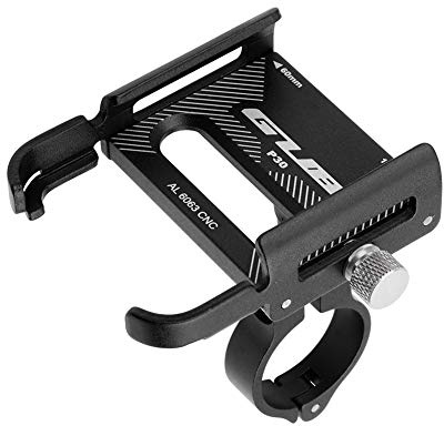 GUB P30 Aluminum Bike Phone Holder for 3.5 to 7.5 Device Bicycle Phone Stand Scooter Moto Mount Support Handlebar Clips (Black)
