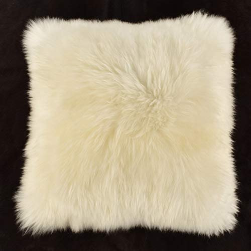 generisch Lammfell Kissenbezug Creme Weiss aus echtem schwedischen Lammfellen ca. 50 x 50 cm Schaffell Kissen