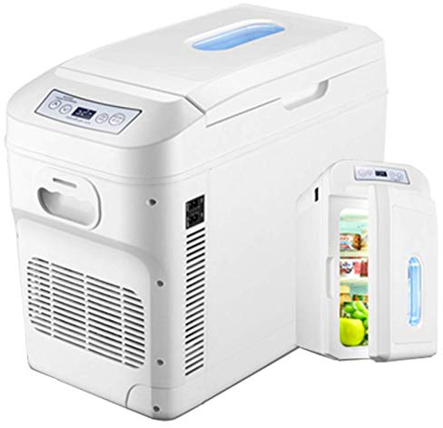 Lyy - 8866 Frigo Portatile Frigorifero Auto Elettrico Mini Frigorifero Congelatore Portatile Elettrico -12 V / 24 V Dc / 220-240 per Camion, Viaggi, Campeggio (28L-Bianca)