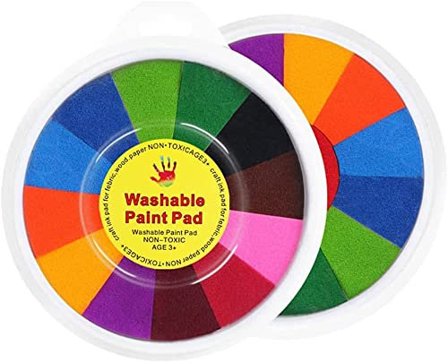 Senbos Stempelkissen Kinder, 13 Farben Fingerabdruck, Stempelkissen Bunt Ungiftige Abwaschbar und Kindersicher Tinte, Stamp Pad für Papier Handwerk, Stoff Malerei, DIY und Geburtstag Geschenk