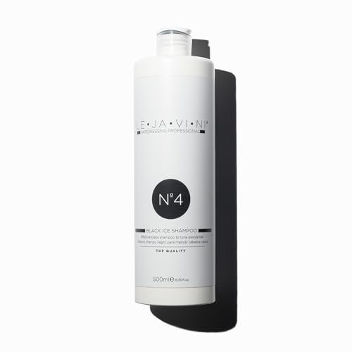 LEJAVINI N4 | Schwarzes Silbershampoo für blondiertes und aufgehelltes Haar | Black Ice Hair Dye Shampoo | Entfernt Gelb- und Orangestich | Professionelle Haarpflege | 500 ml