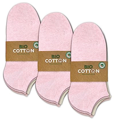 mehrstrumpf 8/12 pares de calcetines para niños 100% orgánicos, para zapatillas, sin costuras, para niños y niñas (Modelo: Biolivia), 23-26