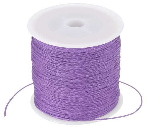 PATIKIL 0,8mm x 109 Iarde Nylon Raso Corda Nylon Perline Stringa Annodare Corda Catena Intrecciata Fune per Bracciali Gioielli Rifinitura Nodo Cinese Chiaro Viola