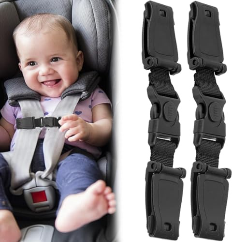 Clyhon Clip para Asiento De Coche, Clip De Asiento De Bebé, Clip De Seguridad del Asiento De Coche, Hebilla De Seguridad del Asiento, Hebilla De Seguridad para Niños,Hebilla para, 2 piezas negro