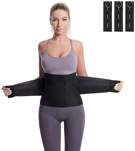 CECOMBINE Postpartum Belly Wrap, Adjustable Abdominal Binder, 3 in 1 C Section Recovery Belt, Waist/Pelvis Belt for Back Pain Relief, Post Partum Stomach Support After Birth Delivery Baby