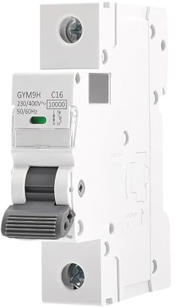 Jadeshay Interruttore Automatico, Interruttore Magnetotermico 16A MCB GYM9H 10KA Capacità di Interruzione MCB Guida DIN 230 V 400 V curva C