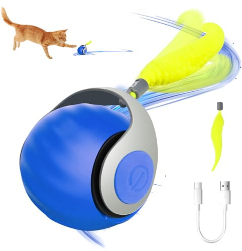 Interactive Cat Toy Ball, Automatic Interactive Cat Toys for Indoor Cats, Can be Used on Carpets, Motion Activated Toys to Keep Them Busy