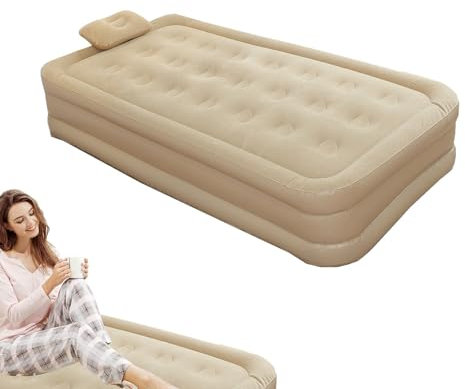 gifyym Colchón hinchable de aire inflable, colchón inflable automático, cama de invitados doble, bomba incorporada, portátil, plegable, para senderismo