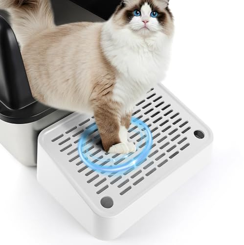 Bartuke Rampa per lettiere per Gatti, gradini per Gatto rialzati, Pedale per filtri per lettiere per Gattini Anziani, lettiera Automatica per Gatti autopulente (Bianco)