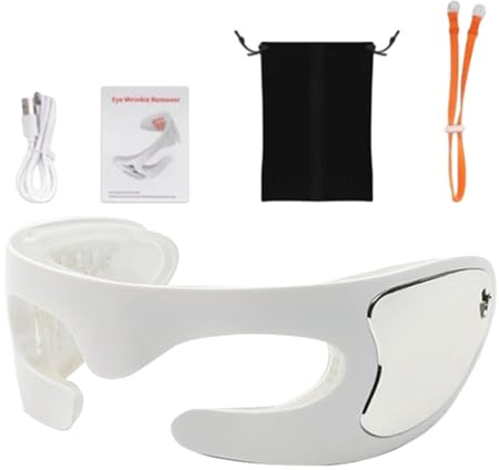 Máquina de masaje ocular, gafas masajeadoras de ojos recargables con luz roja, masaje envolvente 3D portátil para fatiga, hinchazón, ojos secos, ojeras, uso de herramienta de relajación, 11 x 11 x 5,5