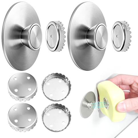 2 Pezzi Porta Saponetta Bagno Magnetico Semplice con 4 Portasapone di Ricambio Portasaponetta Galleggiante Parete supporto Adesivo Senza Foratura Porta Sapone per Doccia Piano Cucina e Bagno Argento