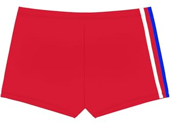 Shorts de Bain Sport pour Garçons en Tissu Léger, Pantaloncini da Nuoto Performants avec Taille Élastique et Cordon de Serrage (4-6 Years,LA738-Red)