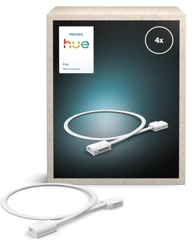 Hue Flux LED-ljusslinga med Flexibel Kopplingskontakt, 50 cm, Tillbehör, Flexibel Inomhusbelysning, Perfekt Ljusövergång, Exakt Installation, Säker och Enkel att Använda, Förpackning med 4 st