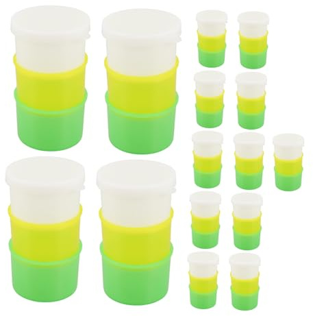 Generic 15 Uppsättningar Stck Doseringskoppar med Lock Stackbara Medicinkoppar för Middag och Natt Återanvändbara Plastmatskoppar för Vätska och Piller Läckstoppande Design för Sjukhus och