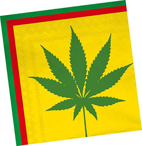 20 Servietten * REGGAE * für Party und Geburtstag von DH-Konzept // Weed Haschisch Cannabis Set Napkins Papierservietten