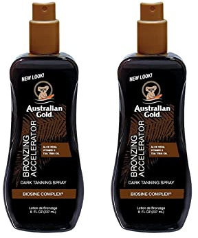 Australian Gold Accelerator Spray Gel with Bronzer 8 Ounce (Pack of 2)