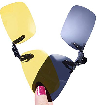 LUFF Occhiali da sole polarizzati da 2 buste HD Day + Night Vision Occhiali da sole polarizzati, Occhiali da vista per la visione notturna Antiriflesso per uomini/Wemen (Black + yellow)