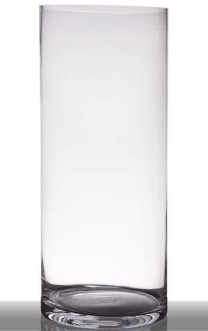 INNA-Glas Vaso da Pavimento in Vetro Sansa, Cilindro/Rotondo, Trasparente, 60cm, Ø 25cm - Portacandela Decorativo/Portalumino in Vetro