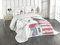 ABAKUHAUS Leuchtturm Tagesdecke Set, Seagulls Strand Meer, Set mit Kissenbezügen Kein verblassen, für Doppelbetten 264 x 220 cm, Weiß Grau Rot